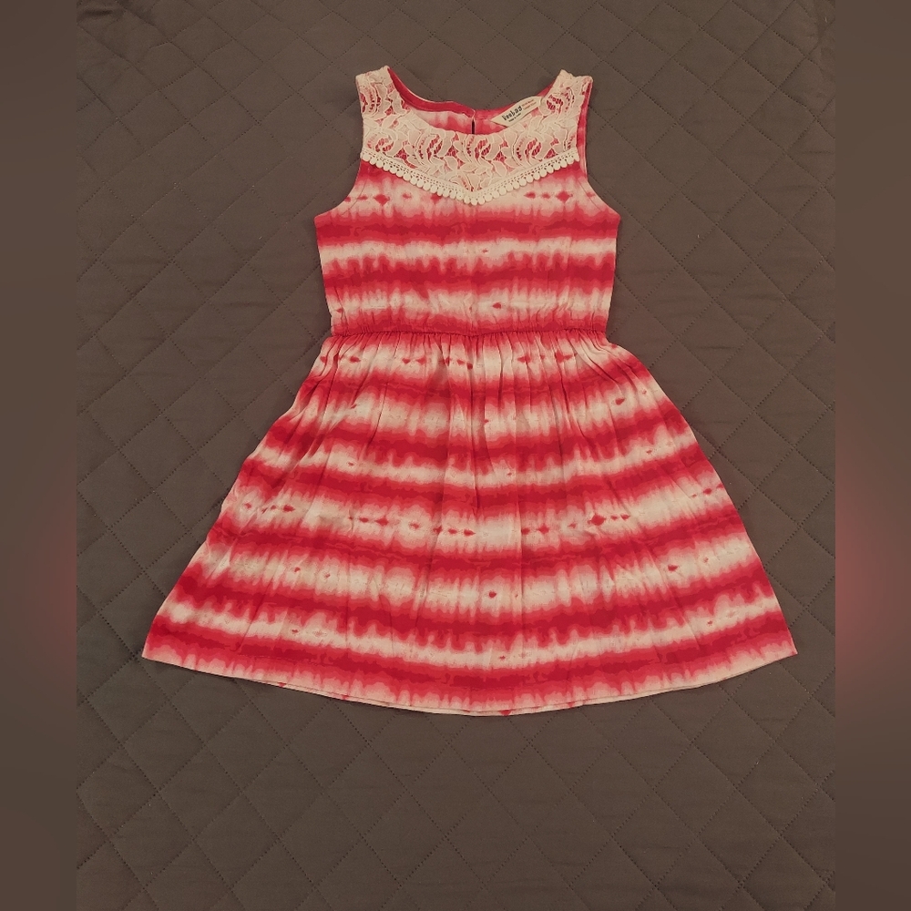 Chic Red and Cream Kids Dress